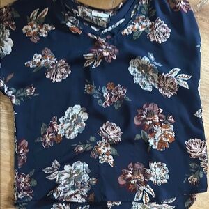 Maurices Navy Floral Blouse